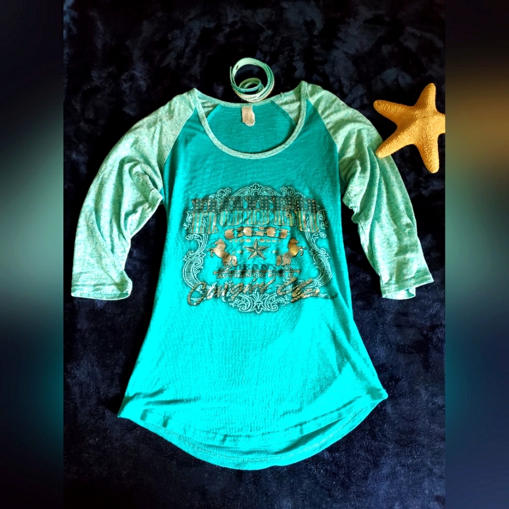 💙🐎 Cute rodeo cowgirl turquoise top💙